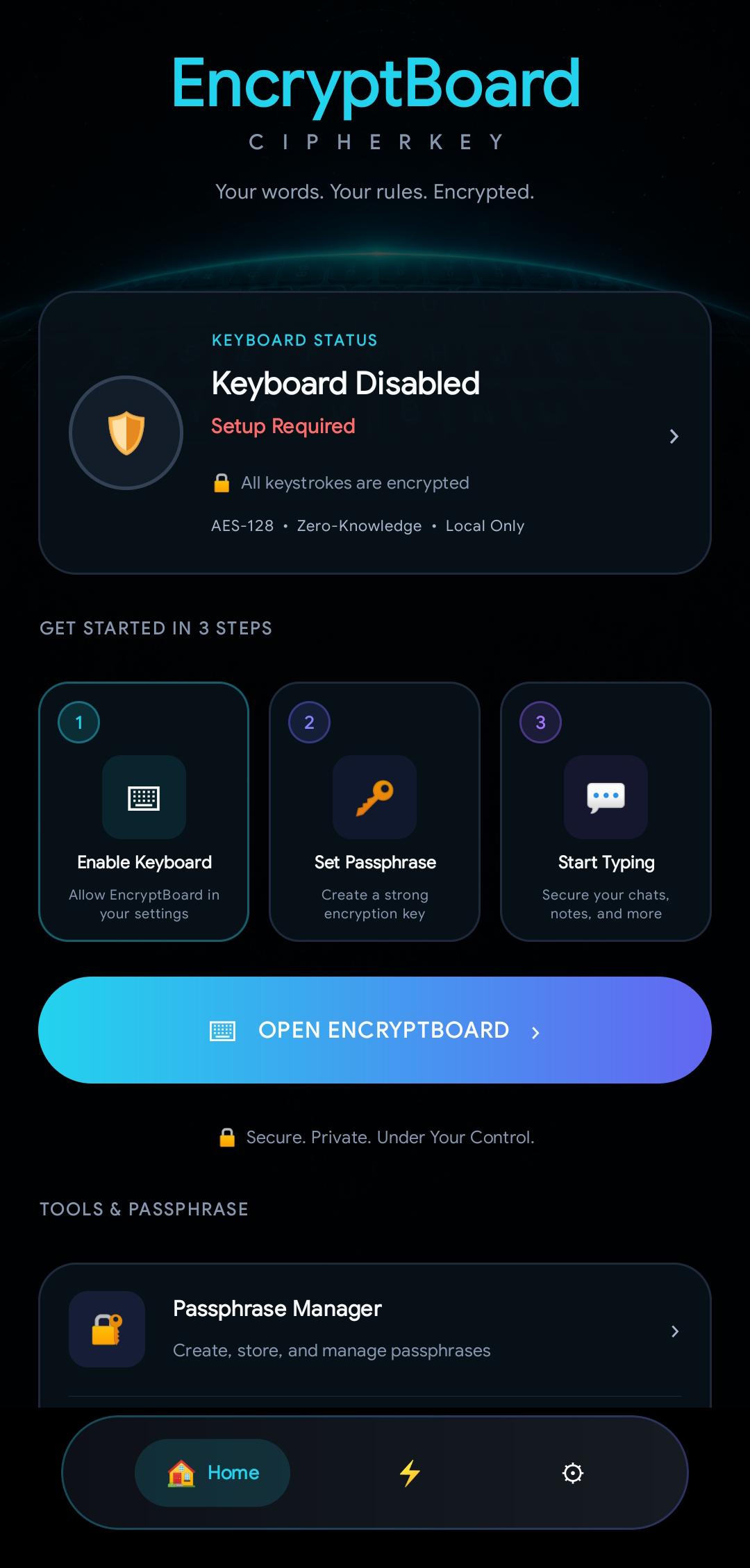 EncryptBoard App